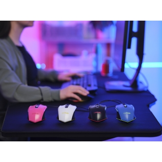 Ratón Trust Gaming RGB GXT 109P Felox 25066 iluminación LED 6 botones y cable de 150cm rosa