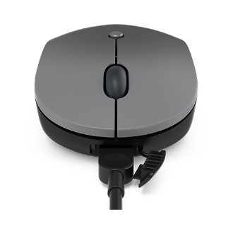 Ratón inalámbrico Lenovo Go USB tipo C en color gris y negro