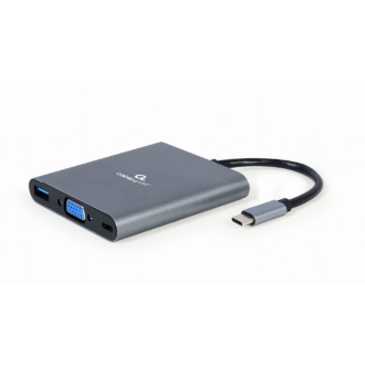 Adaptador Gembird USB tipo c 6 en 1 (Hub 3.1 HDMI VGA PD y lector de tarjetas)
