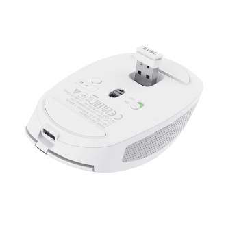 Ratón inalámbrico y Bluetooth Trust Ozaa recargable 6 botones receptor USB-A/USB-C blanco