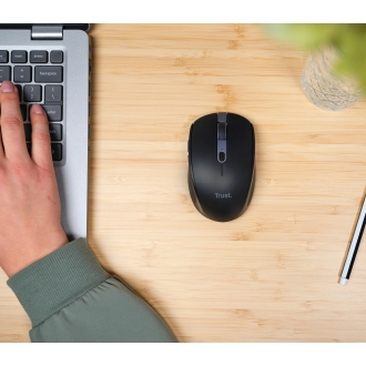 Ratón inalámbrico y Bluetooth Trust Ozaa recargable 6 botones receptor USB-A/USB-C negro