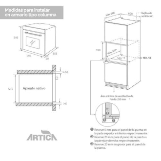 Horno Artica AHB7008X multifunción 70L con display