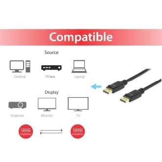 Cable DisplayPort a DisplayPort 1.4 8K 10m Equip