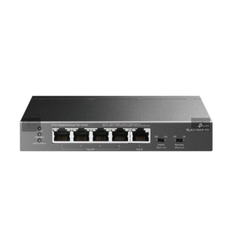 Switch TP-Link SG1005P-PD 1P Giga PoE++ In y 4P PoE+ Out metálico