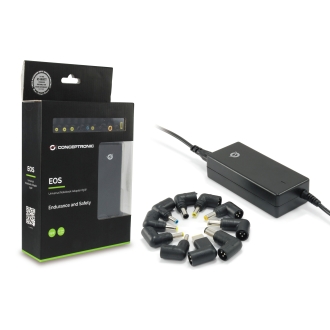 Cargador de portátil Conceptronic 65W automático 18.5V a 20V con 10 tips