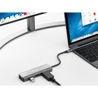 Docking USB tipo C Equip 133485 con 1xHDMI 4K, 1xDisplayPort 4K, 1xVGA, 1xUSB-A 2.0