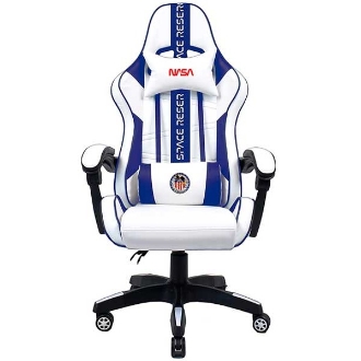 Silla gaming NASA Atlantis blanca / azul