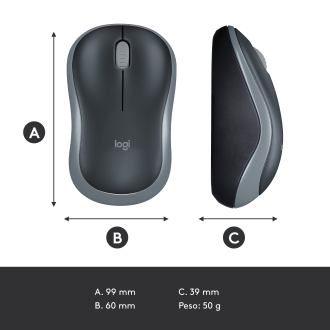 Ratón Inalámbrico Logitech M185 gris