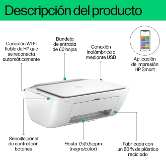 Multifunción HP Deskjet 2810e wifi A4 blanco