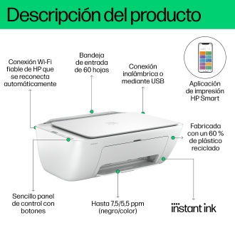Multifunción HP Deskjet 2810e wifi A4 blanco