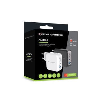 Cargador Conceptronic 3xUSB tipo c /1xUSB-A Quickcharge 3.0 Gan Pps 100w Incluye cable