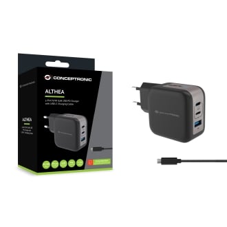 Cargador Conceptronic 2xUSB tipo c / 1xUSB-A Quickcharge 3.0 Pps 67w incluye cable