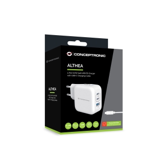 Cargador Conceptronic 2xUSB tipo c / 1xUSB-A Quickcharge 3.0 Pps 67w incluye cable