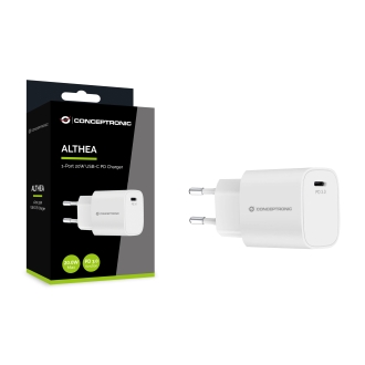 Cargador Conceptronic USB tipo c 20w Pd 3.0 blanco