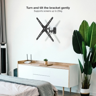 Soporte de pared Tooq LP1356TN-B 13" a 55" gira e inclina con doble brazo