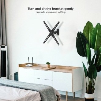 Soporte de pared Tooq LP1355TN-B 13" a 55" gira e inclina con brazo negro