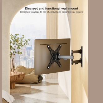 Soporte de pared Tooq LP1345TN-B 13" a 43" gira e inclina con doble brazo