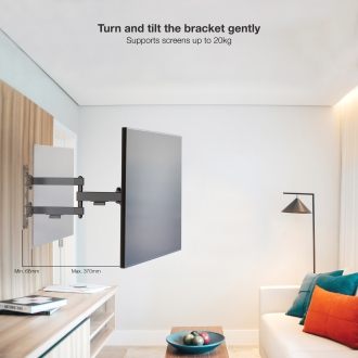 Soporte de pared Tooq LP1345TN-B 13" a 43" gira e inclina con doble brazo