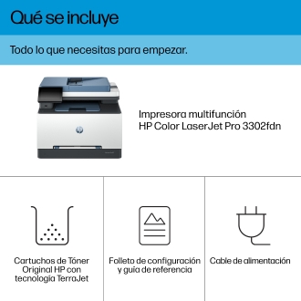 Multifunción HP laser color Pro MFP 3302fdn A4 25ppm
