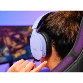 Auriculares Bluetooth Trust Gaming Fayzo Gxt 491 Lila 25305 Bt Y Usb 2.4ghz microfono desmontable