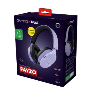 Auriculares Bluetooth Trust Gaming Fayzo Gxt 491 Lila 25305 Bt Y Usb 2.4ghz microfono desmontable
