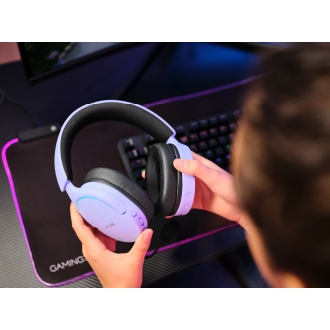 Auriculares Bluetooth Trust Gaming Fayzo Gxt 491 Lila 25305 Bt Y Usb 2.4ghz microfono desmontable