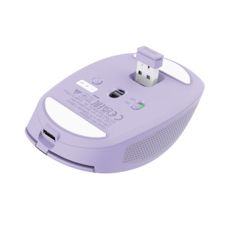Ratón Trust Wireless Y Bluetooth Ozaa 25384 recargable 6 Botones violeta