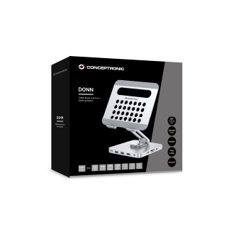 Adaptador USB TIPO C con soporte Conceptronic 1xHDMI 2xUSB-A 3.0 1xUSB-C 1xUSB-C Pd100w 1x3,5mm 1xSD/SDmicro