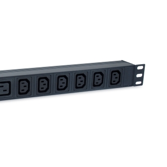 Regleta alimentación aluminio Rack 19" 1u 6 Tomas IEC-C13 + 2 Tomas IEC-C19 con interruptor