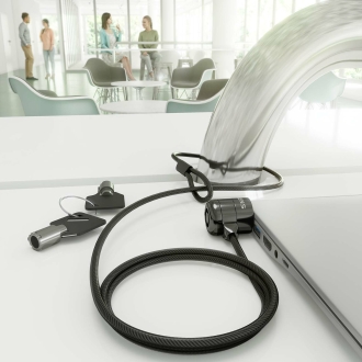 Cable de seguridad AISENS cerradura con llave 1.5m