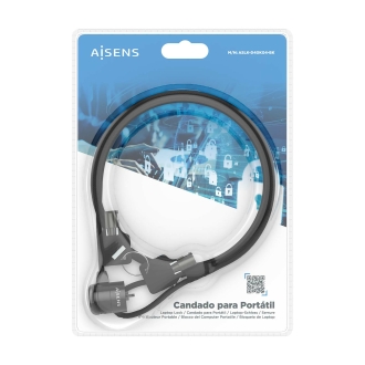 Cable de seguridad AISENS cerradura con llave 1.5m