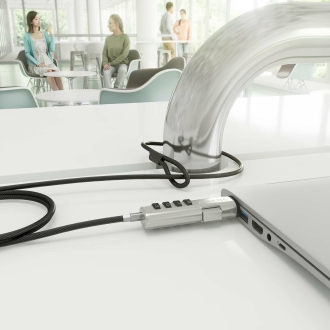 Cable de seguridad AISENS tipo nano con cerradura de combinación 1.5m