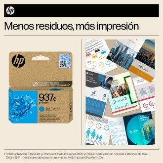 Cartucho original HP 937e cian
