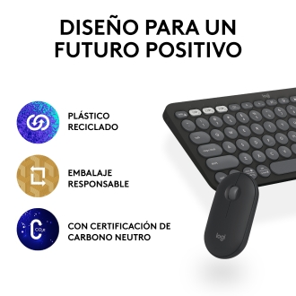 Teclado y ratón inalámbrico Logitech Pebble 2 combo negro