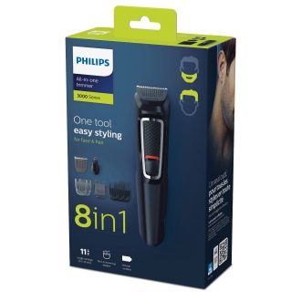 Cortapelo Philips MG3730/15 Multigroom Series 3000 con 8 accesorios inalámbrico recargable