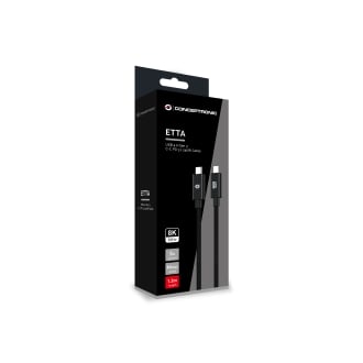 Cable USB tipo C macho/macho Conceptronic Usb 4.0 Gen 3 240w 48v 5A 40gbps E-mark 1.2m