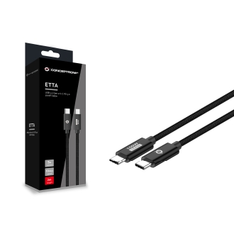 Cable USB tipo C macho/macho Conceptronic Usb 3.2 Gen 2 100w 20v 5A 10gbps E-mark 2m