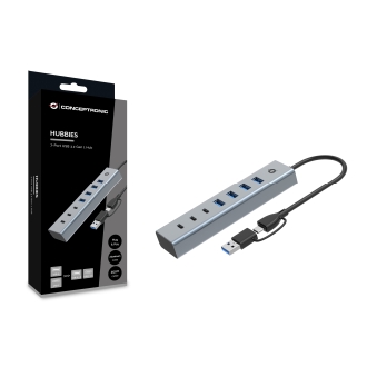 Hub Usb 3.0 Conceptronic 4xUSB-A / 3xUSB-C conexión USB-C / A