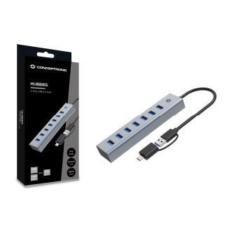 Hub Usb 3.0 Conceptronic 7xUSB-A conexión USB-C / A
