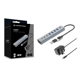 Hub Usb 3.0 Conceptronic 4xUSB-A / 3xUSB-C conexión USB-C / A con alimentación