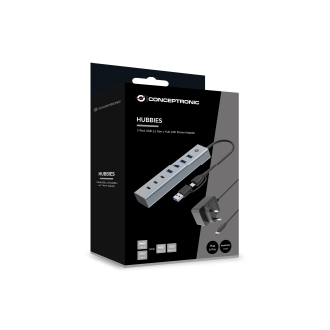 Hub Usb 3.0 Conceptronic 4xUSB-A / 3xUSB-C conexión USB-C / A con alimentación