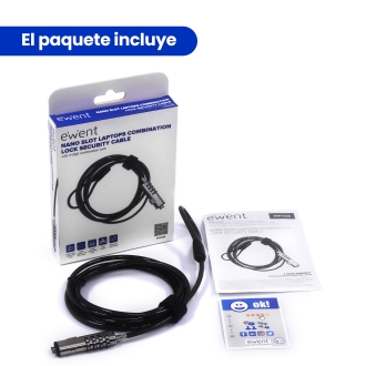 Cable seguridad Ewent Nano con combinación