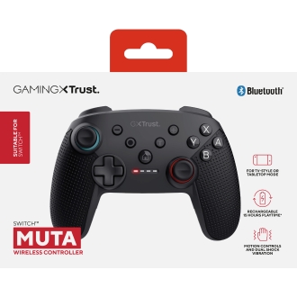 Gamepad Trust Gxt1246 Muta Para Nintendo Switch Con Controles De Mov. Y Respuesta De Vibracion Negro