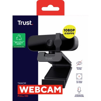 Webcam Con Microfono Trust Tanor Full Hd 1080p Negra