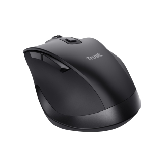 Ratón inalámbrico Trust Fyda Wireless recargable con forma curva negro