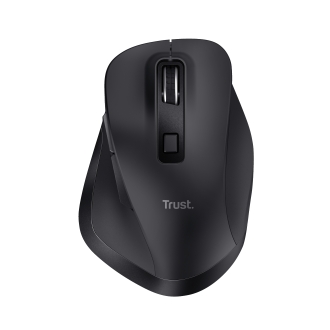 Ratón inalámbrico Trust Fyda Wireless recargable con forma curva negro