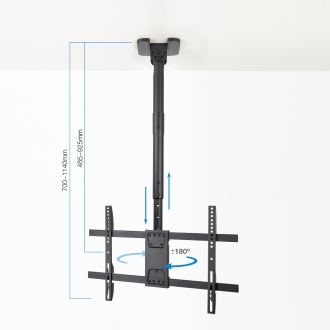 Soporte Techo TooQ LPCE1186TSLI-B Pantallas 43-86" 485-925mm Negro