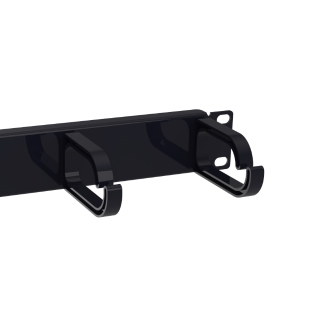 Panel Organizador De Cables 1u Para Armario Rack 10" Color Negro