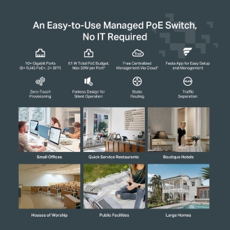 Switch Gestionable TP-Link Festa FS310GP Smart 8 Puertos Gigabit PoE + 2 SFP