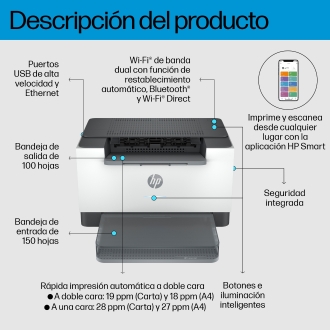 Impresora Laser HP Laserjet M207dw 29ppm Duplex Wifi Ethernet